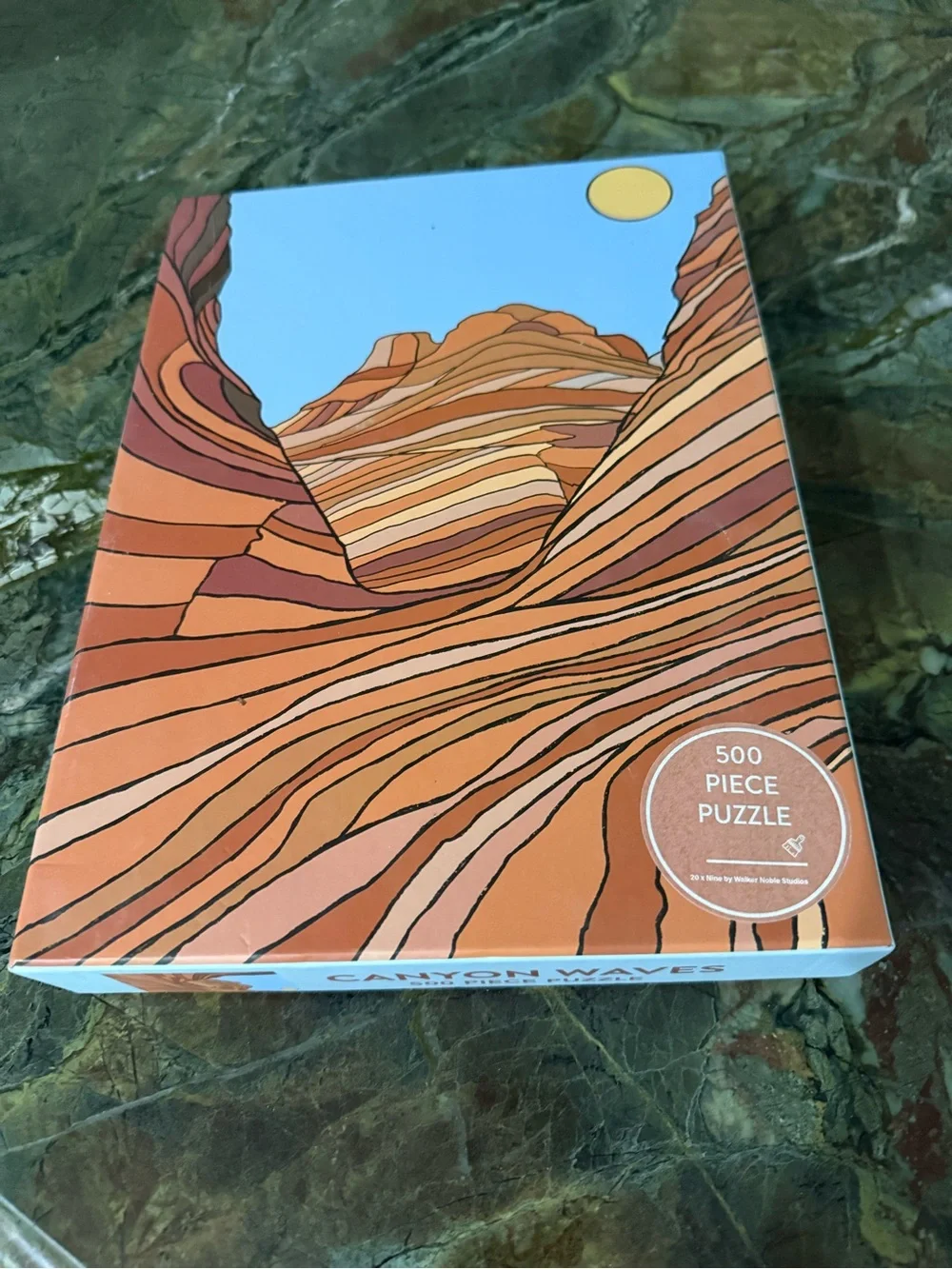 Canyon Waves 500-Piece Puzzle – Orange & Sky Blue Artwork